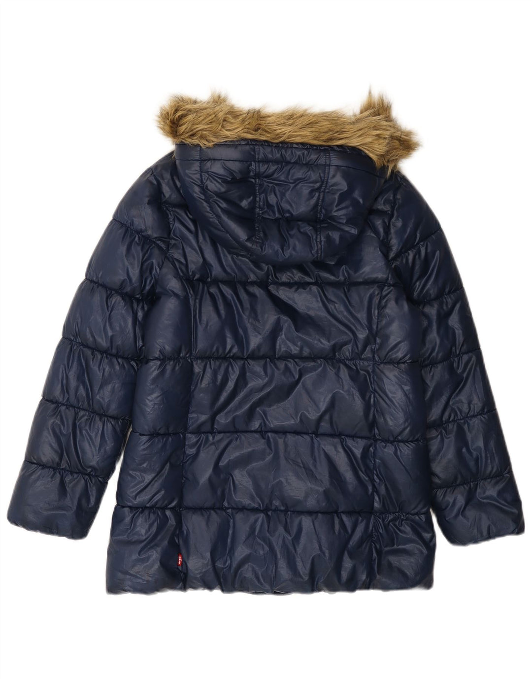 LEVI'S wattierte Mädchenjacke mit Kapuze, 11–12 Jahre, marineblaues Polyester