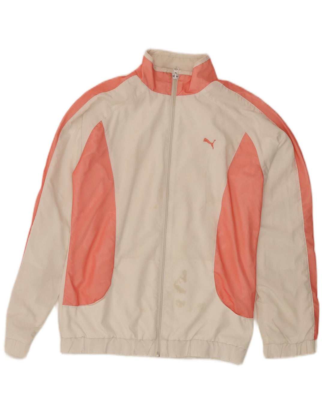 PUMA Womens Tracksuit Top Jacket UK 10 Small  White Colourblock Polyester