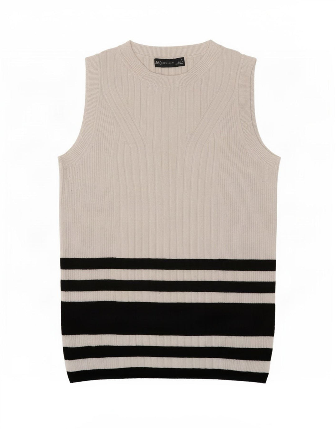 Marks & Spencer Damen Weste Top UK 12 Mittelweiß gestreifte Viskose