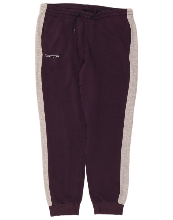 Kappa Damen Trainingshose Jogger UK 20 2XL Lila Colourblock Baumwolle