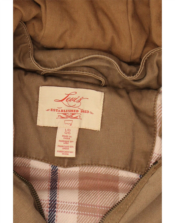 LEVI'S Damen-Parkajacke mit Kapuze, UK 16, Größe L, braun, Baumwolle