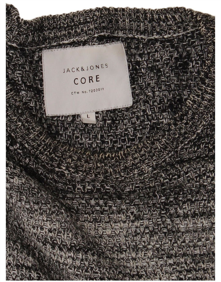 Jack & Jones Herren-Pullover mit Rundhalsausschnitt, Größe L, Grau