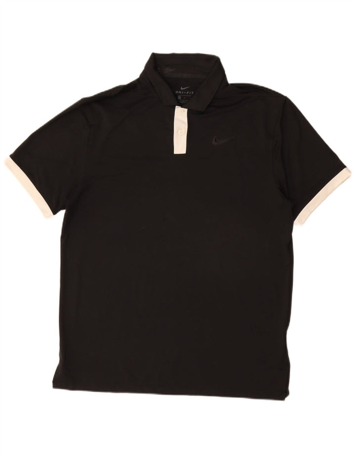NIKE Herren Dri Fit Poloshirt Mittelschwarzes Polyester