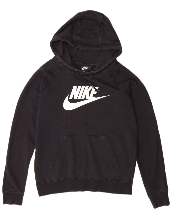 NIKE Damen-Pullover mit übergroßem grafischem Kapuzenpullover, Gr. 10, Größe S, Schwarz, Baumwolle