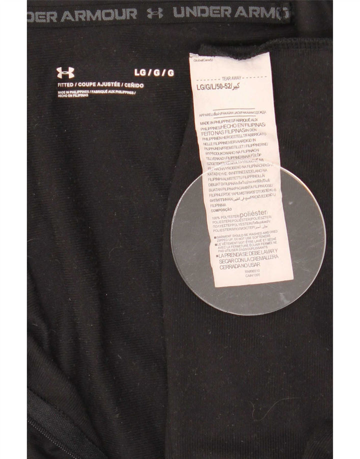 Under Armour Herren-Oberteil mit Reißverschluss, langärmlig, groß, aus schwarzem Polyester
