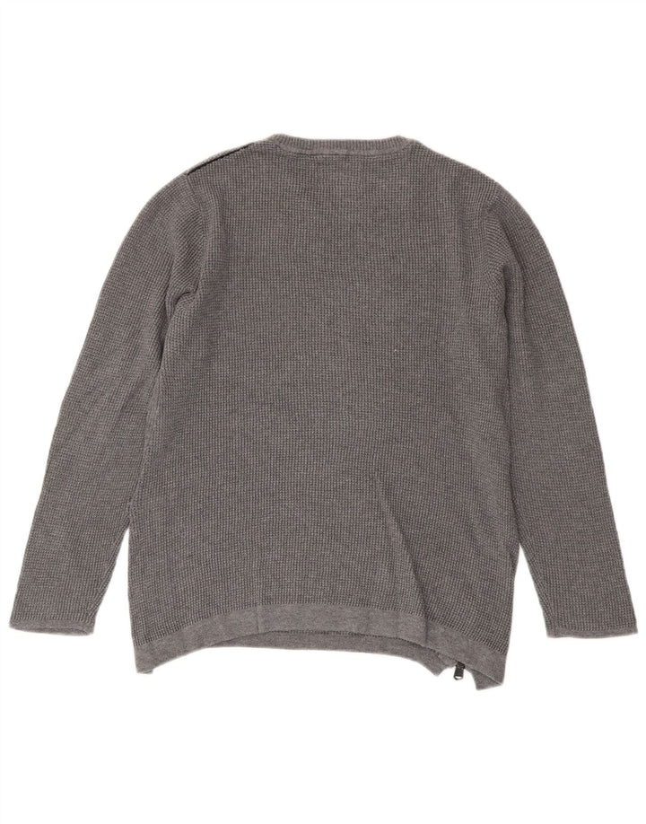Zara Jungen-Pullover mit Rundhalsausschnitt, 9–10 Jahre, graue Baumwolle