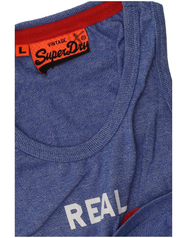 Superdry Herren Grafik-Trägershirt, Größe L, Blau