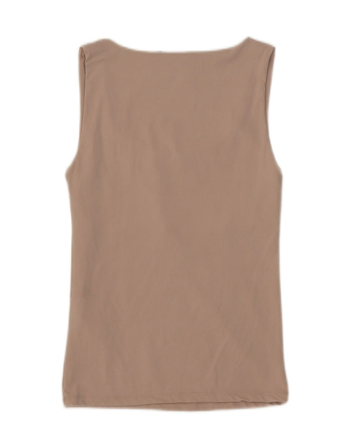 Zara Damen Weste Top UK 12 Medium Beige Polyamid