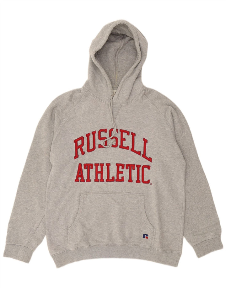 Russell Athletic Herren-Sweatshirt mit Grafik, groß, aus grauer Baumwolle