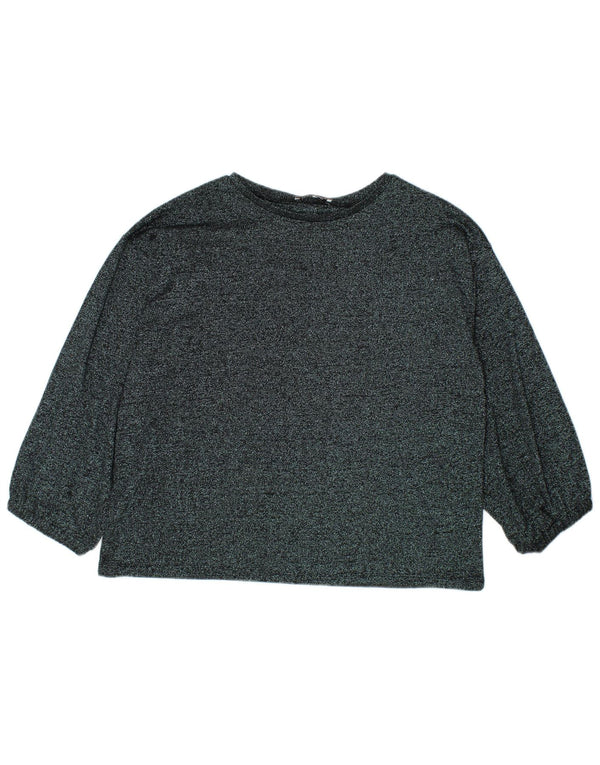 Zara Damen Top Langarm UK 16 Large Grau meliert