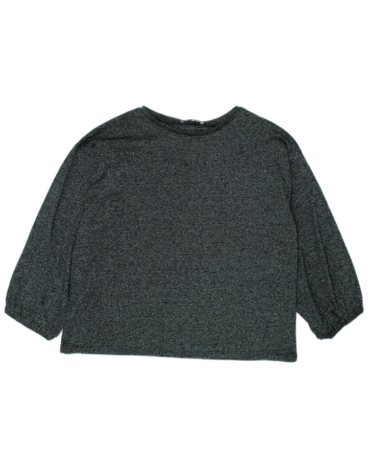 Zara Damen Top Langarm UK 16 Large Grau meliert