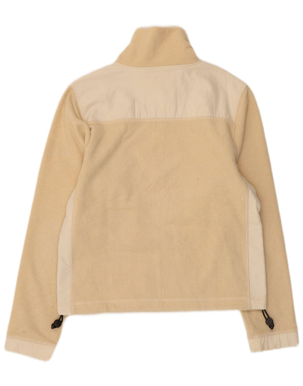 CAT Womens Workwear Crop Fleece Jacke UK 14 Large Beige Colourblock