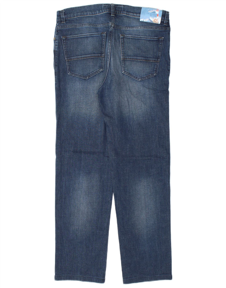 Trussardi Herren Straight Jeans W35 L31 Blaue Baumwolle