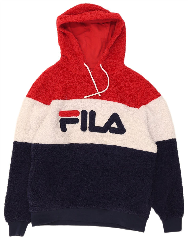 FILA Herren-Fleecepullover mit Kapuze, mittelgroß, mehrfarbig, Farbblock