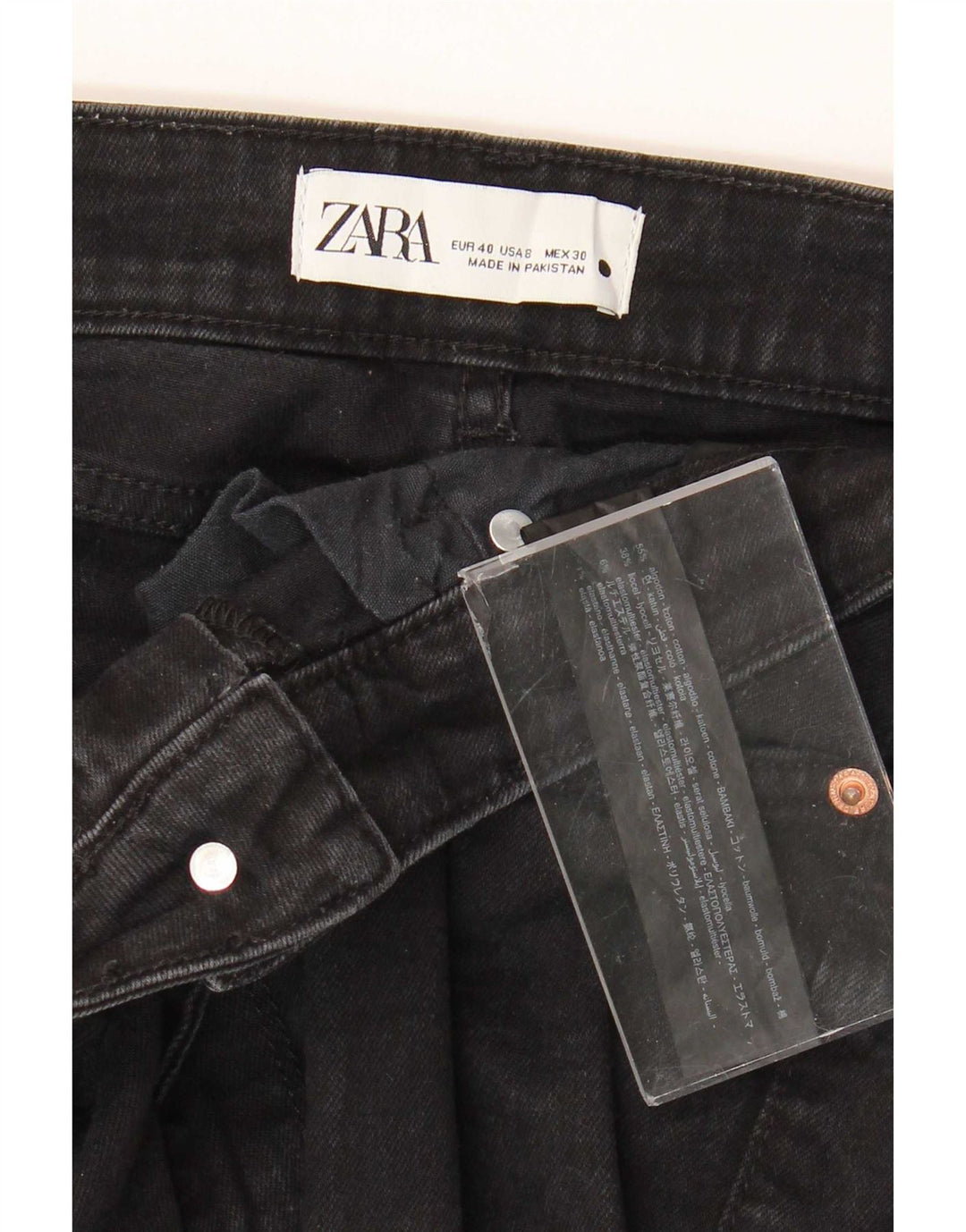 Zara Damen Schlagjeans EU 40 Medium W30 L33 Schwarze Baumwolle