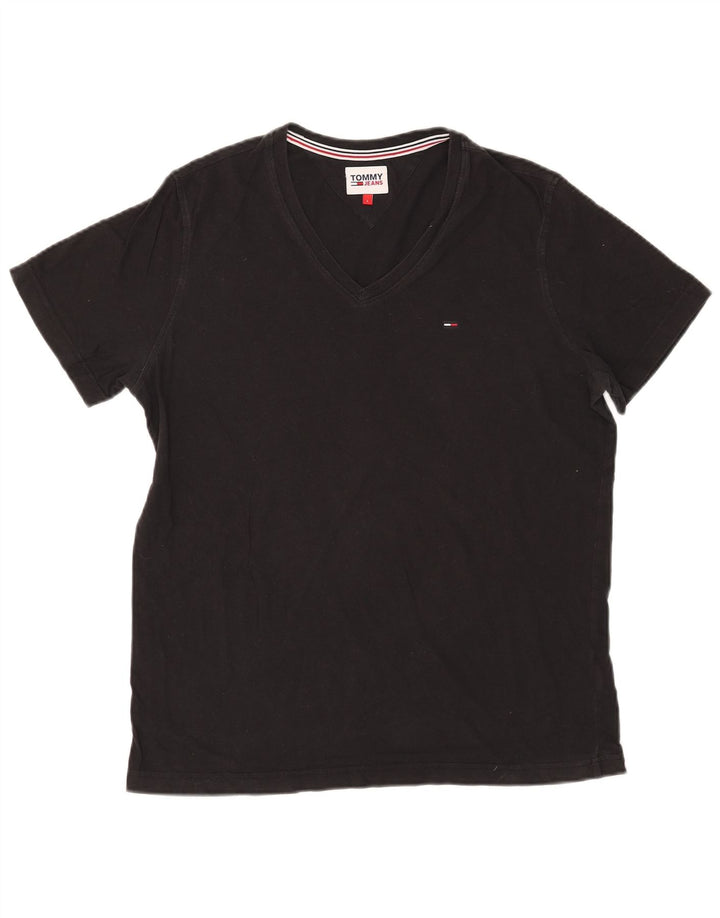 Tommy Hilfiger Herren T-Shirt Top Large Schwarz Baumwolle