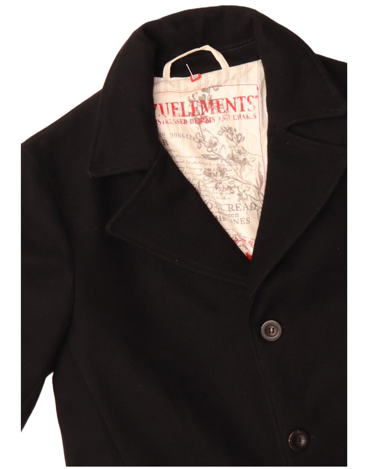 Zu Elements Damen Mantel UK 18 XL Schwarze Wolle