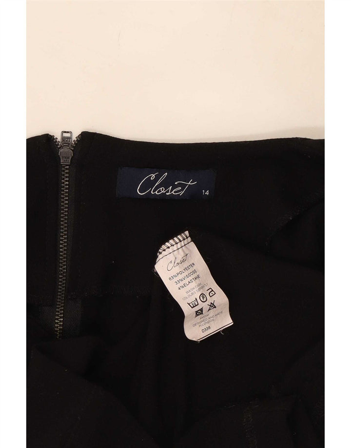 CLOSET Damen Etuikleid UK 14 Medium Schwarz Polyester
