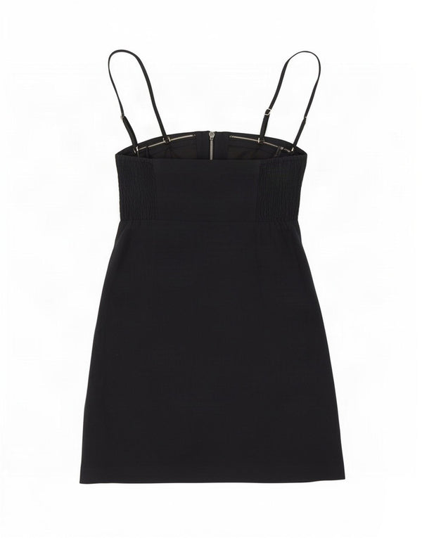 Abercrombie & Fitch Damen Ärmelloses Slip-Kleid UK 4 XS Schwarz Leinen