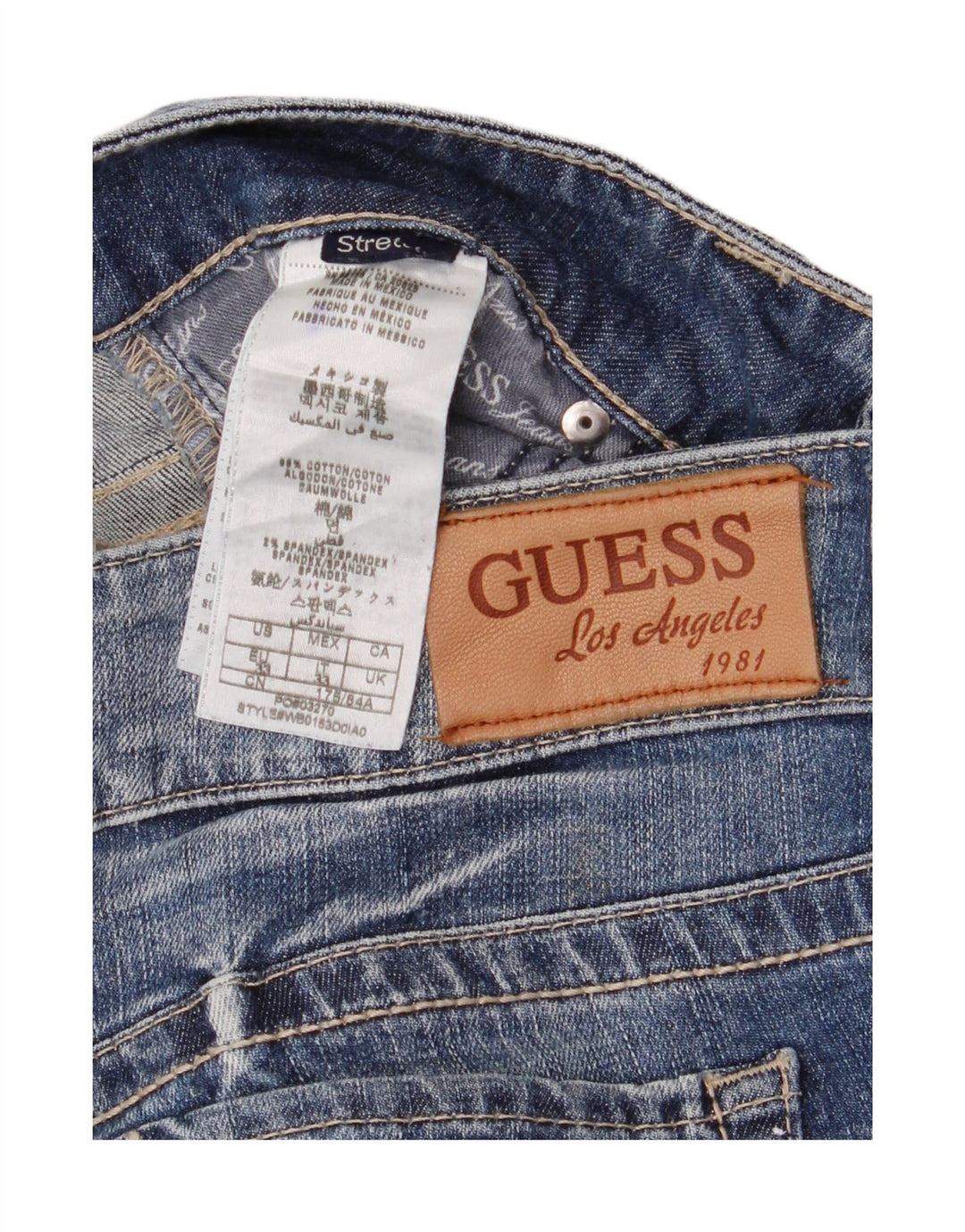 Guess Herren Stretch Slim Jeans W33 L32 Blaue Baumwolle