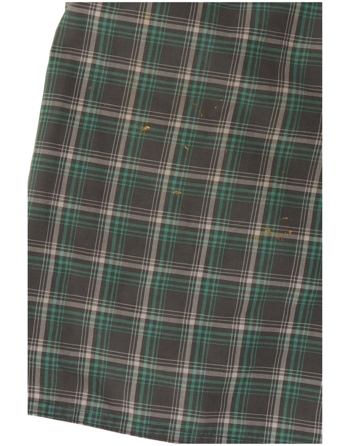 Adidas Herren-Badeshorts, mittelgrün, kariert, Polyester