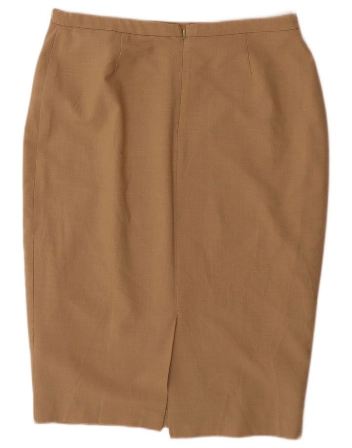 Marks & Spencer Damen Bleistiftrock UK 14 Large W32 Beige Polyester