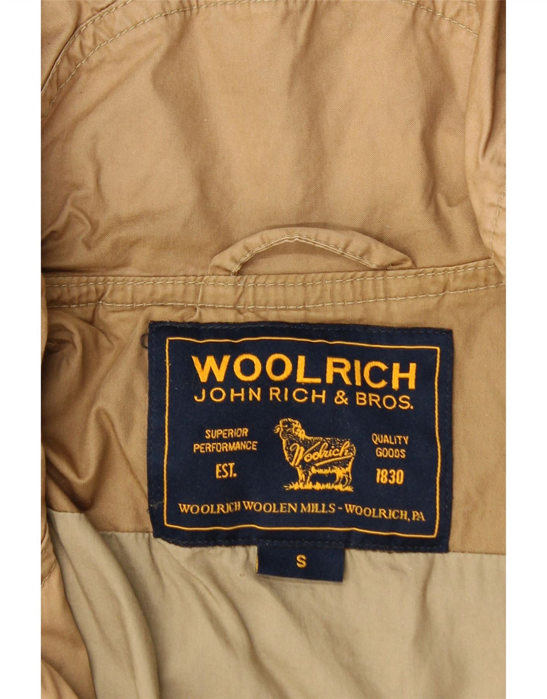 Woolrich Damen-Parka mit Kapuze, UK 10, Größe S, braune Baumwolle