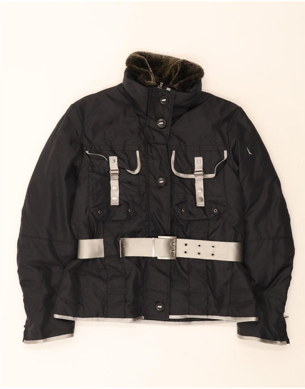 PEUTEREY Damen Utility-Jacke mit Kapuze IT 46 Large Schwarz Polyamid