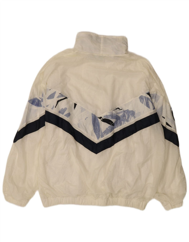 Vintage Herren Trainingsanzug Top Jacke IT 56 XL Weiß Farbblock