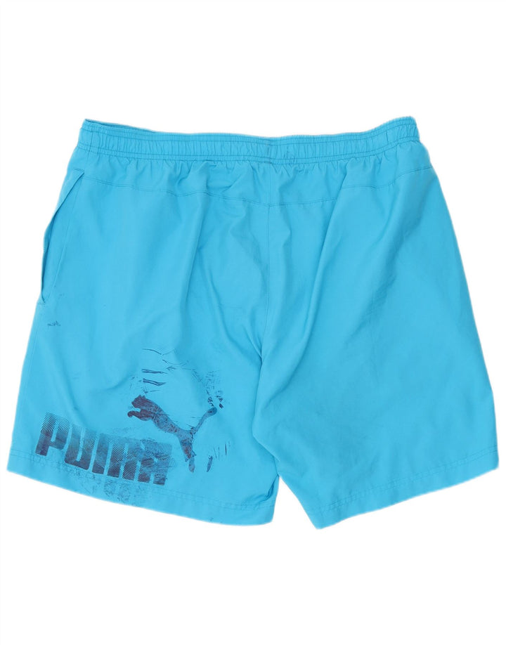 Puma Herren Badeshorts mit Grafik, groß, blau, Polyester