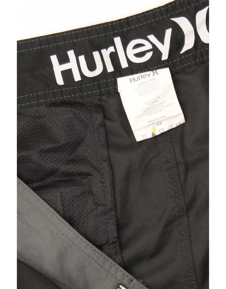 Hurley Herren-Badeshorts, groß, schwarzes Farbblock-Polyester