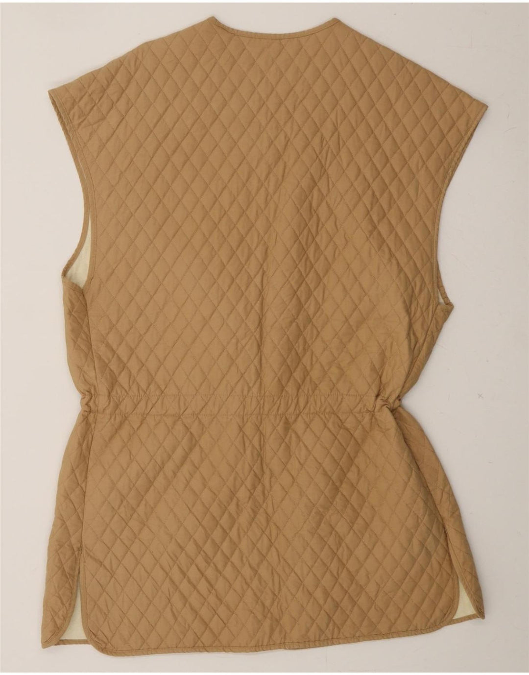 VINTAGE Womens Quilted Gilet IT 52 2XL Beige Cotton Vintage Vintage and Second-Hand Vintage from Messina Hembry 