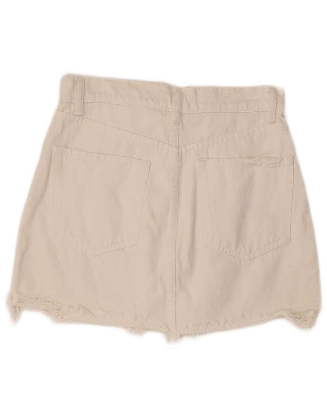 Zara Damen Jeansrock Small W28 Weiße Baumwolle