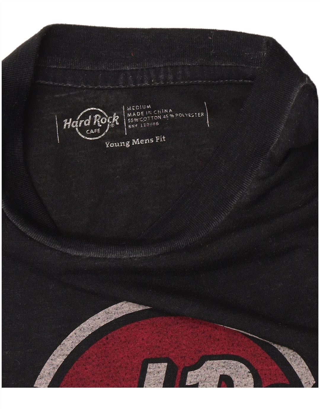 Hard Rock Cafe Herren Amsterdam Grafik-T-Shirt aus mittelschwarzer Baumwolle