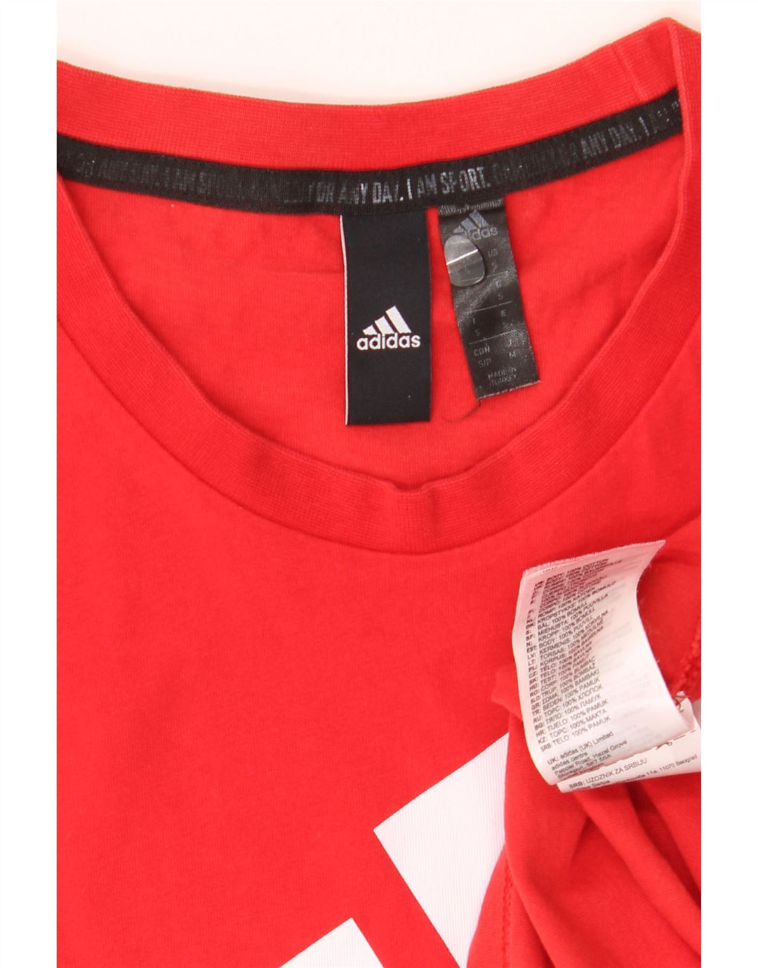 ADIDAS Mens Graphic T-Shirt Top Small Red Cotton Vintage Adidas and Second-Hand Adidas from Messina Hembry 