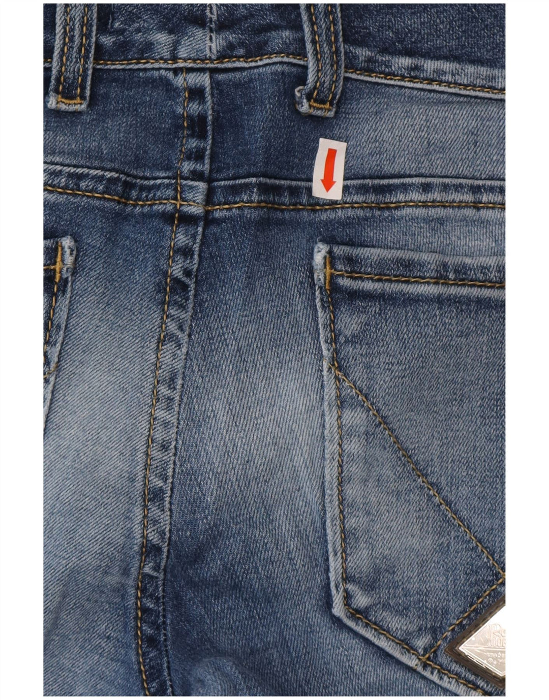 ROY ROGERS Damen Skinny Jeans IT 41 Small W27 L30 Blaue Baumwolle