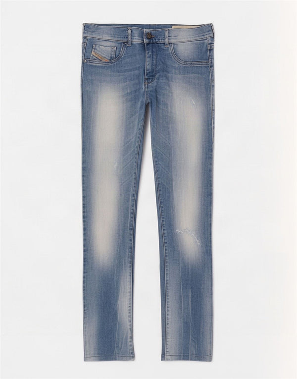 Diesel Damen Distressed Super Slim Jeans W29 L28 Blaue Baumwolle