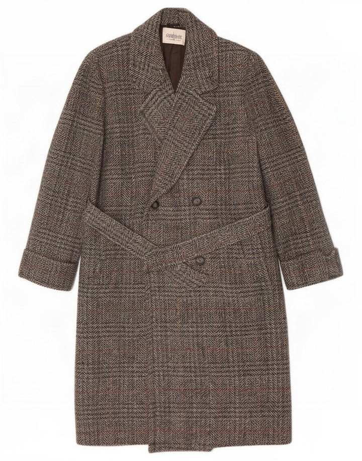Lebole Damen Loose Fit Zweireihiger Mantel IT 44 Mittelgrauer Hahnentritt