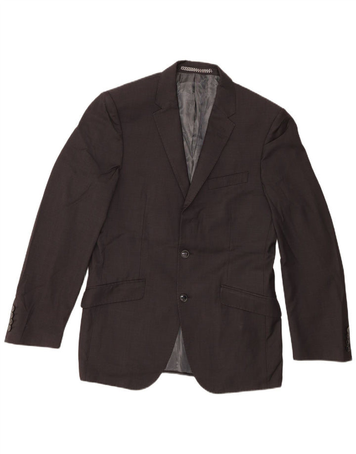 Marks & Spencer Herren-Blazer mit 2 Knöpfen, UK 38, mittelgraue Schurwolle