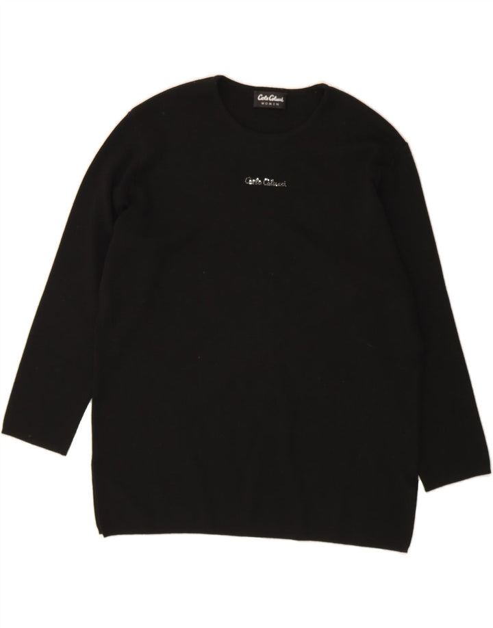 CARLO COLUCCI Womens Crew Neck Jumper Sweater EU 40 Medium Black Vintage Carlo Colucci and Second-Hand Carlo Colucci from Messina Hembry 
