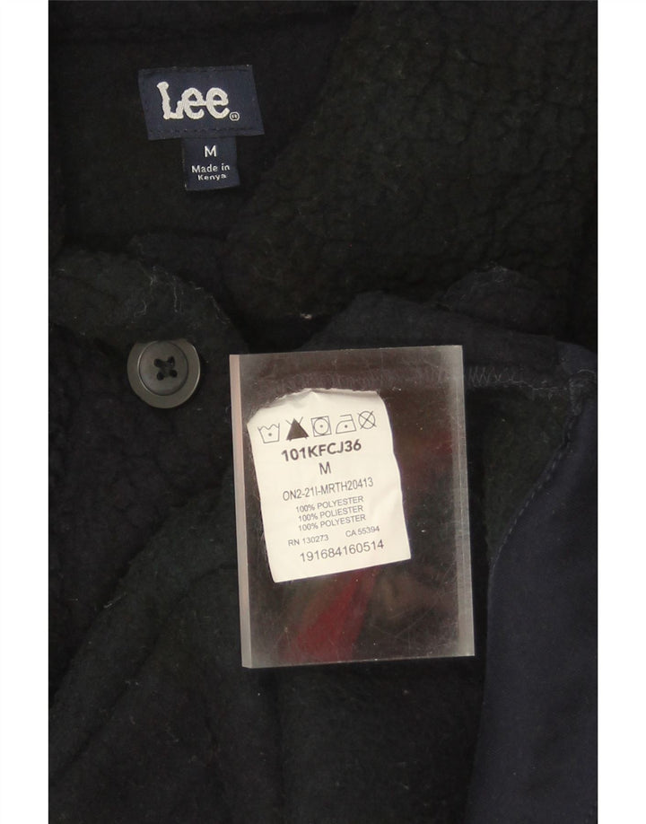 LEE Womens Oversized Fleece Jacket UK 14 Medium Black Polyester Vintage Lee and Second-Hand Lee from Messina Hembry 
