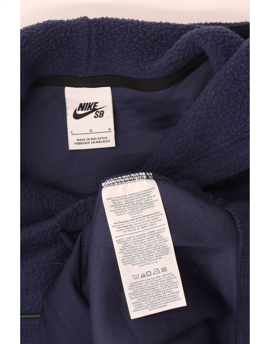 Nike Herren-Fleecepullover mit Kapuze, groß, marineblaues Polyester