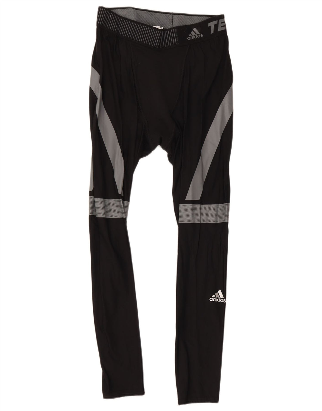 Adidas Herren Tech Fit Crop Leggings, groß, schwarzes Colourblock-Polyamid