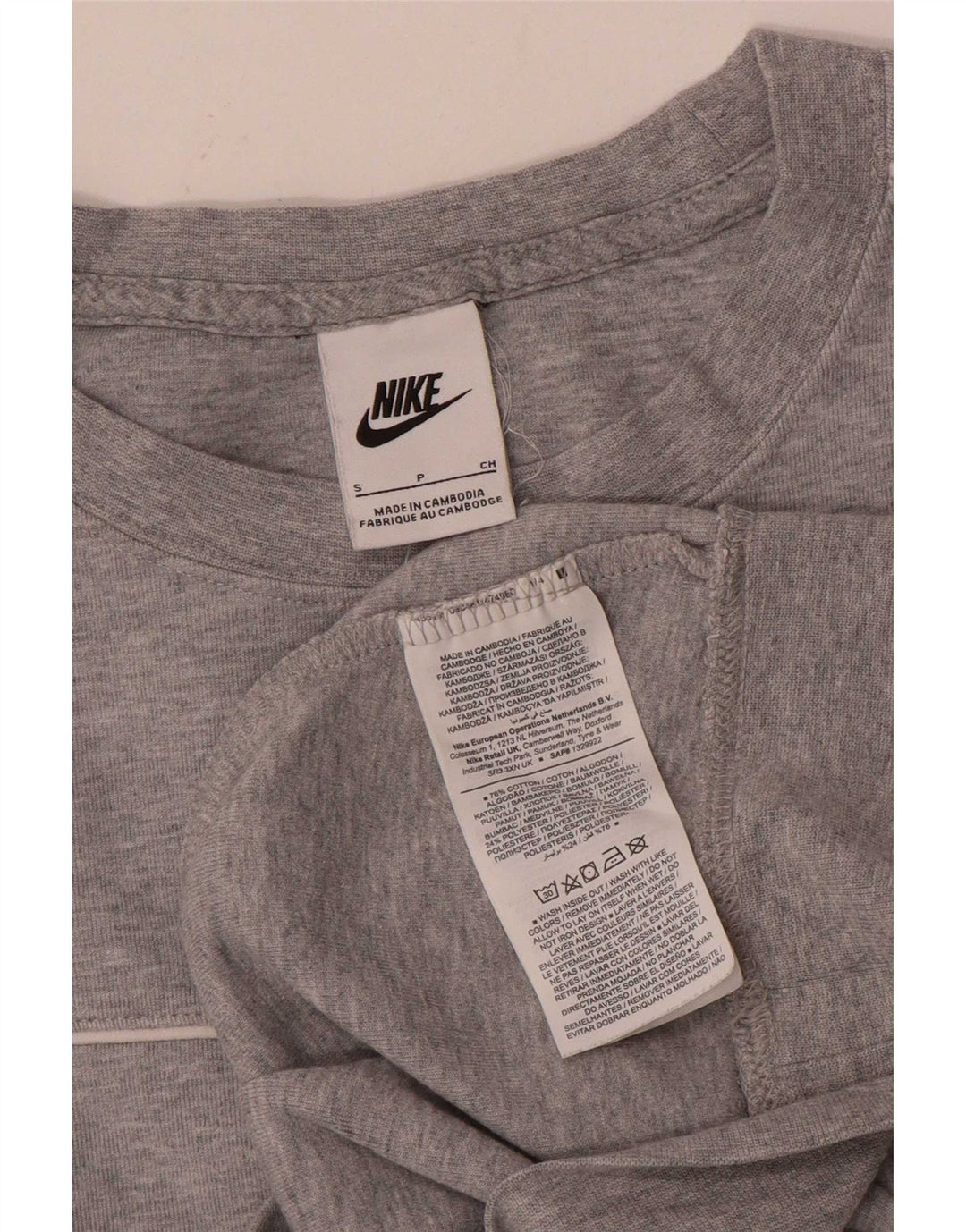 Nike Damen-Sweatshirt in Übergröße, Gr. 10, Größe S, grau gefleckte Baumwolle