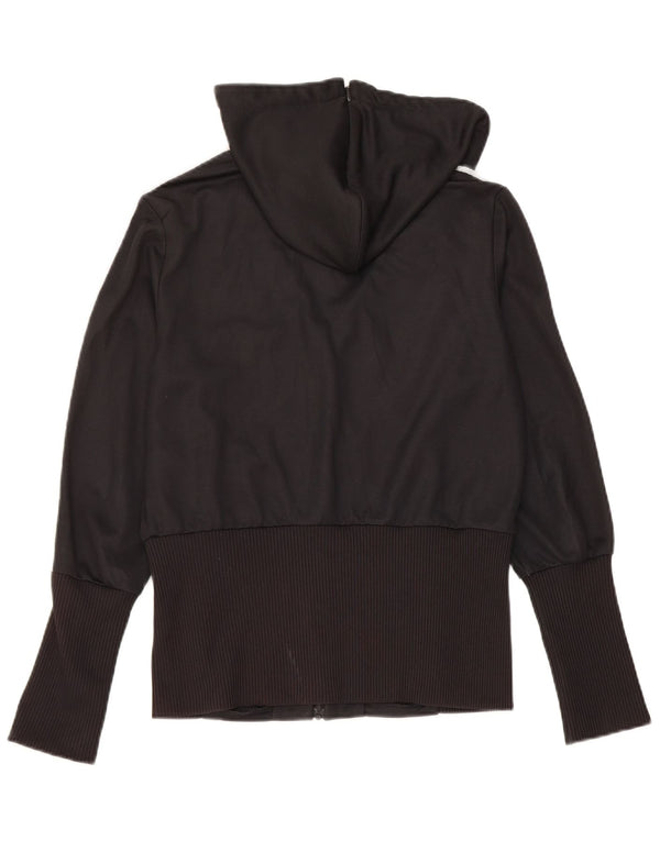 Adidas Damen Zip Hoodie Pullover UK 18 XL Schwarz Polyester