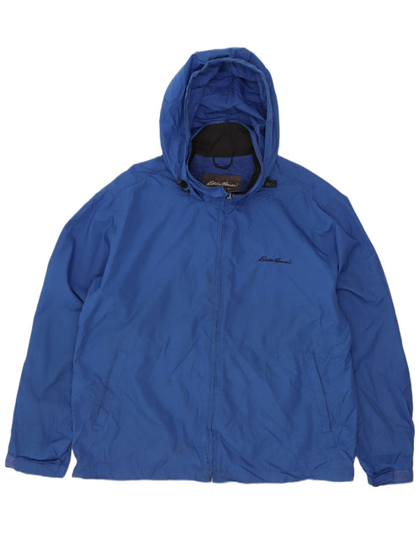 Eddie Bauer Herren-Regenjacke mit Kapuze, UK 38, Mittelblau, Polyester