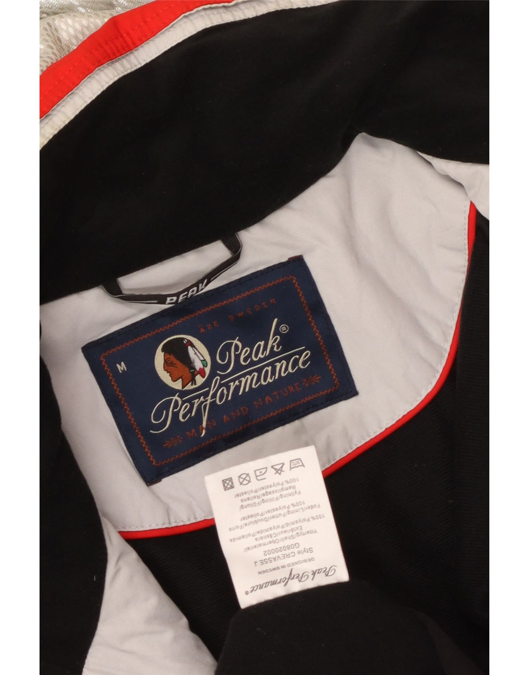 Peak Performance Herren-Skijacke mit Kapuze, UK 38, Mittelrot, Farbblock