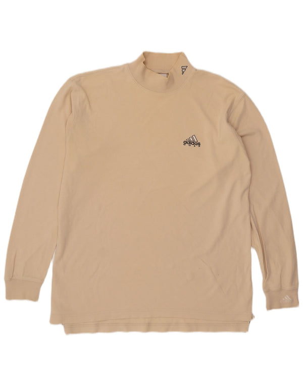 Adidas Herren Top Langarm UK 38/40 Mittelbeige Baumwolle
