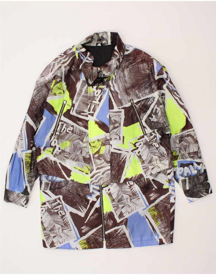 VINTAGE Womens Windbreaker Coat UK 12 Medium Grey Colourblock Vintage Vintage and Second-Hand Vintage from Messina Hembry 