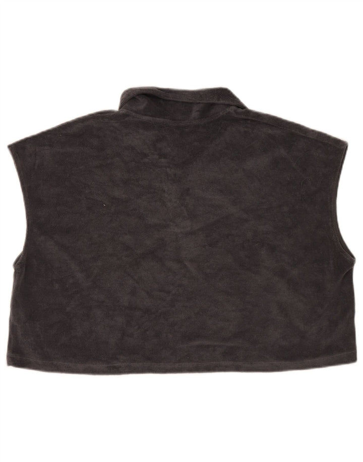 Zara Damen Oversize Crop Short Sleeve Fleece Pullover UK 14 Mittelgrau
